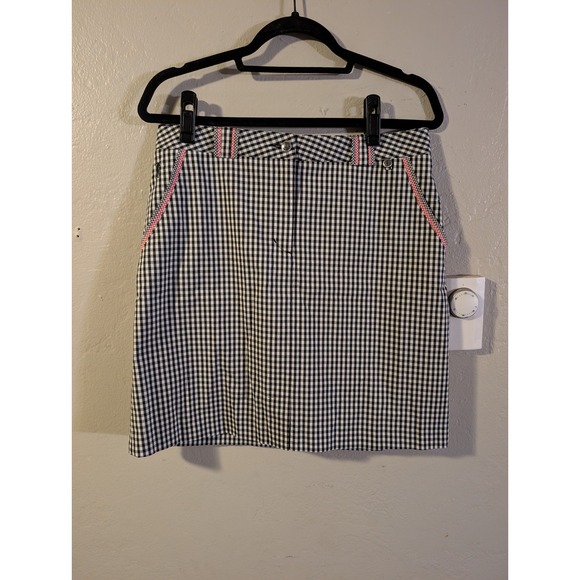 Golfino Dresses & Skirts - Womens Gingham Plaid Golf Skirt with built in Shorts Black and White size 8